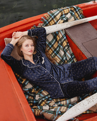 leaves بيجاما حريمي زراير كُم طويل