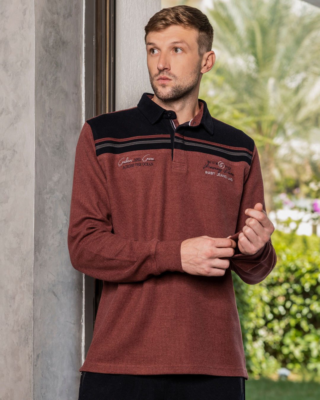 ACROSS THE OCEAN بيجامه رجالي ياقه