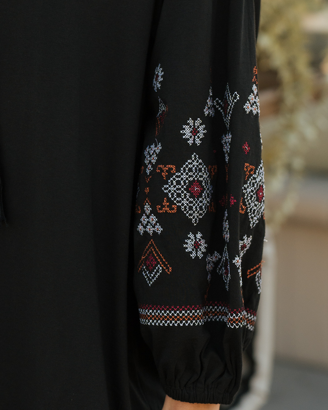 Embroidery Dress فستان حريمي بكم مطرز