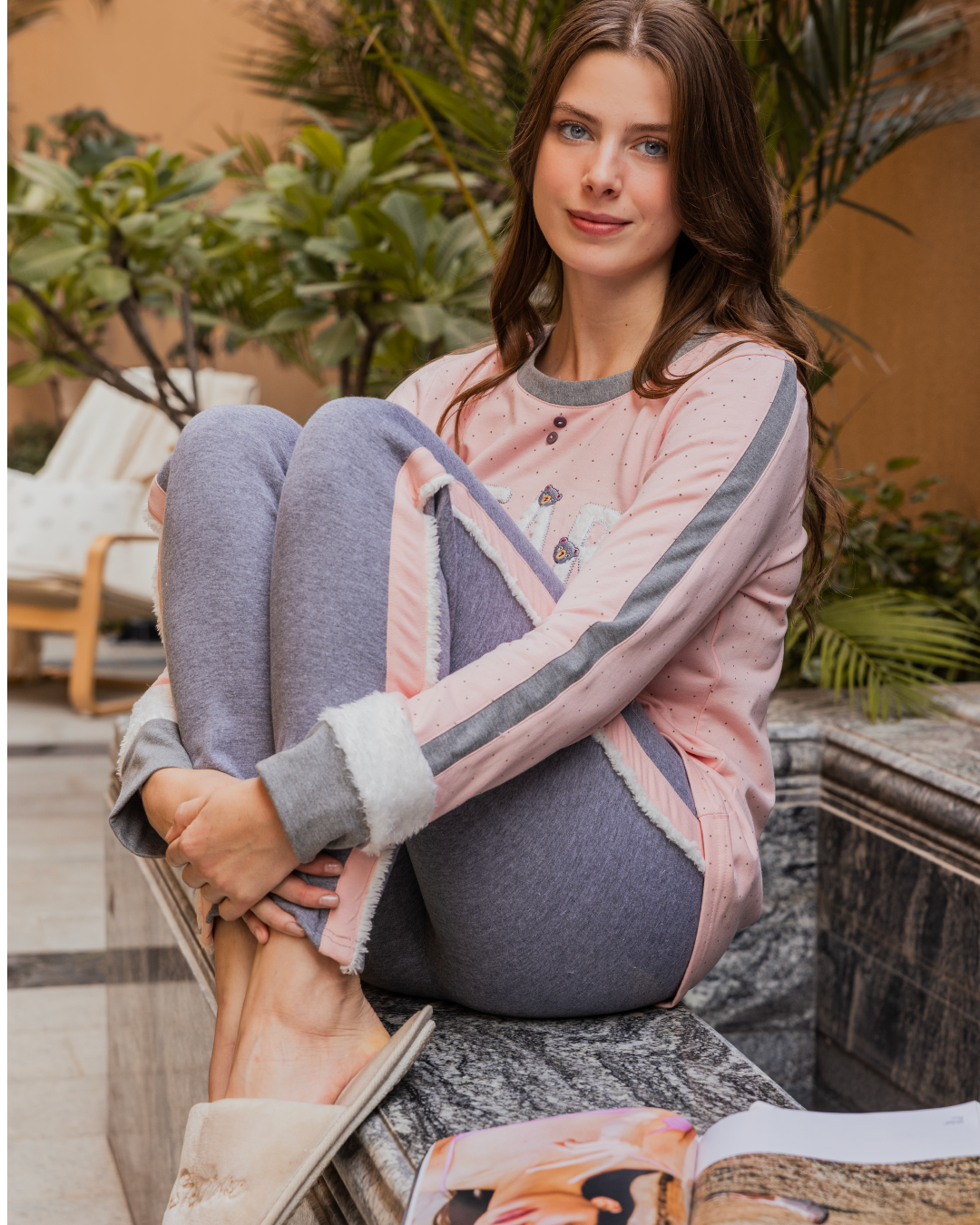 Women's pajamas, long sleeves, long pants