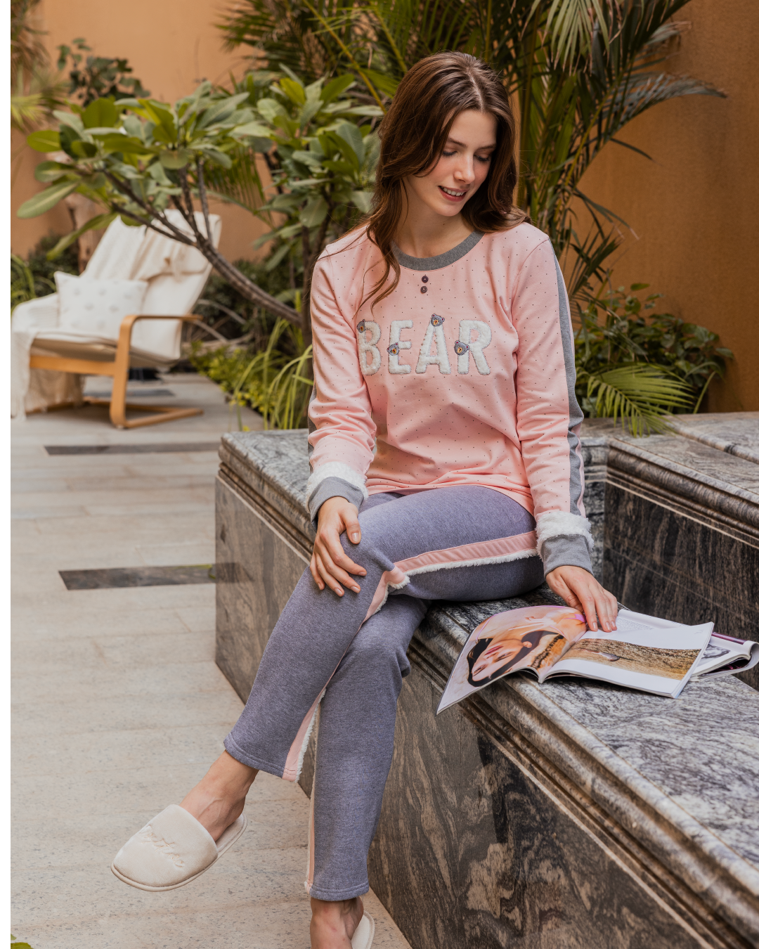 Women's pajamas, long sleeves, long pants