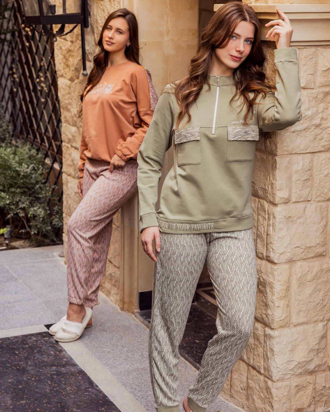 بيجامه حريمي كم طويل بنطلون طويل جيب