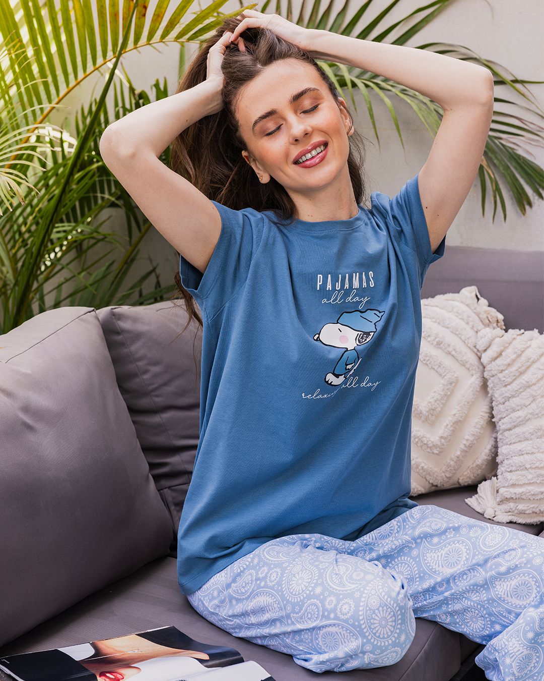 Women's pajamas, half sleeve pants