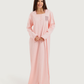 Women's Long Ribbed Rose Embroidery Shirt