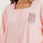 Women's Long Ribbed Rose Embroidery Shirt