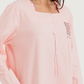 Women's Long Ribbed Rose Embroidery Shirt