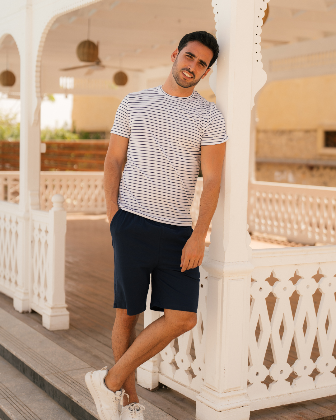 بيجاما رجالي نص كم مقلم