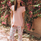 Women's half-sleeve pajamas, pink roses