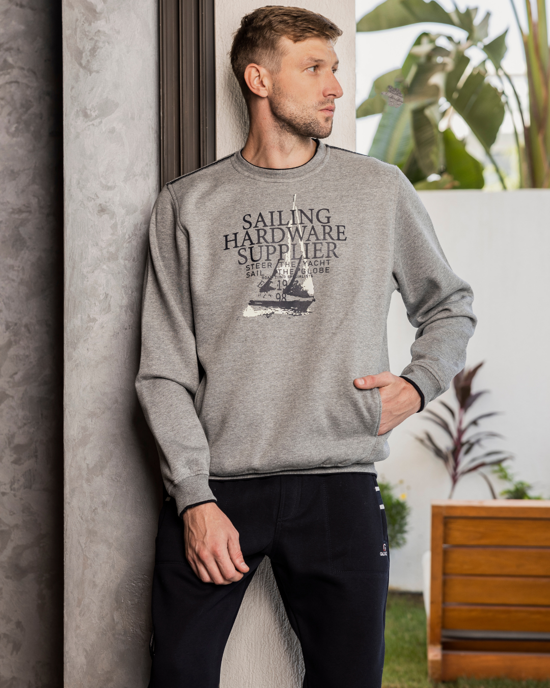 SAILING HARDWARE SUPPLIER Men's pajamas, Rwandan, printed on the chest