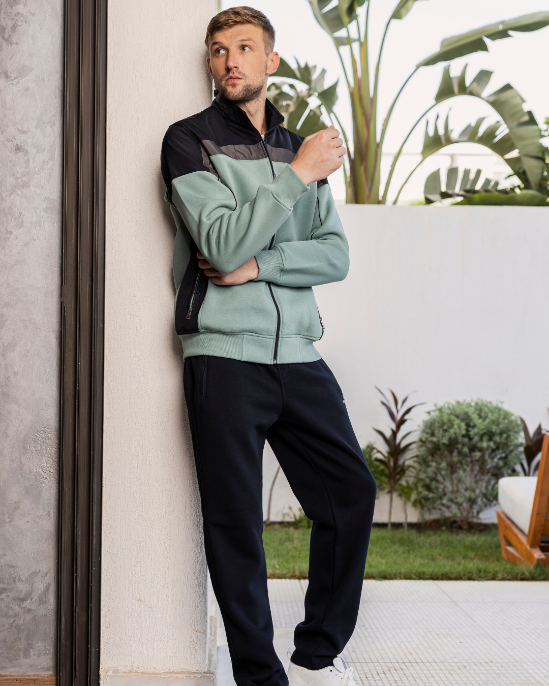 G|V men's pajamas with zipper and collar