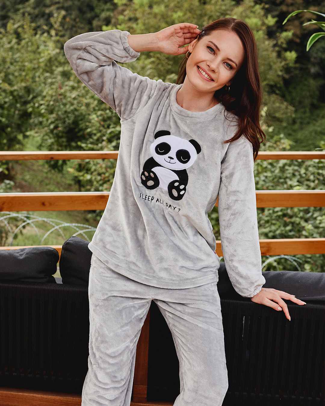 Sleep All Day? Women's long-sleeved polar pajama