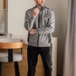 G|V Men's pajamas with a print on the chest and a zipper