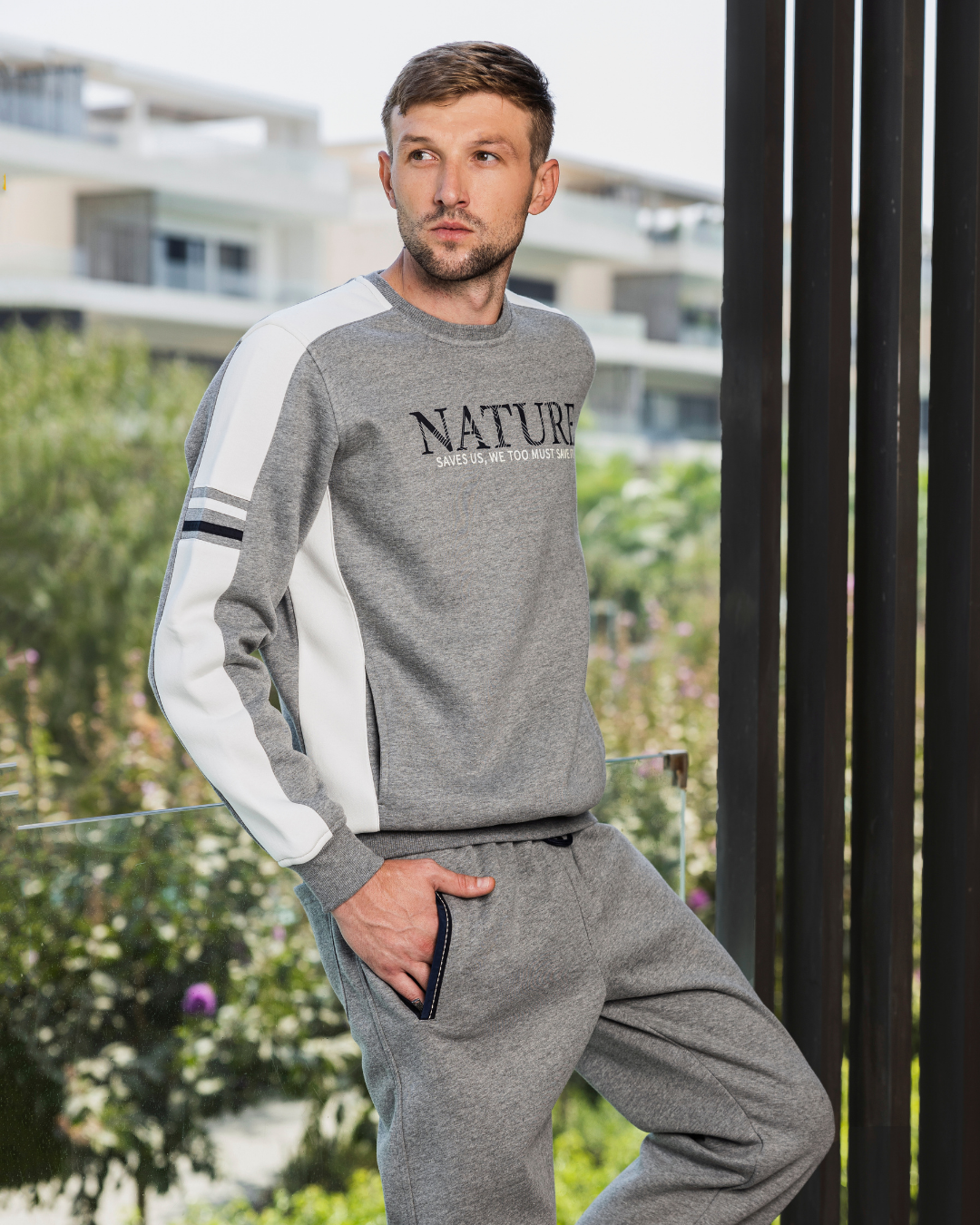 NATURE بيجامه رجالي طباعه علي الصدر