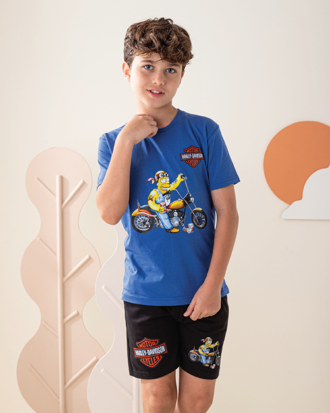 Harley simpson بيجامه اولادي شورت جرسونيه هارلي سيمبسون