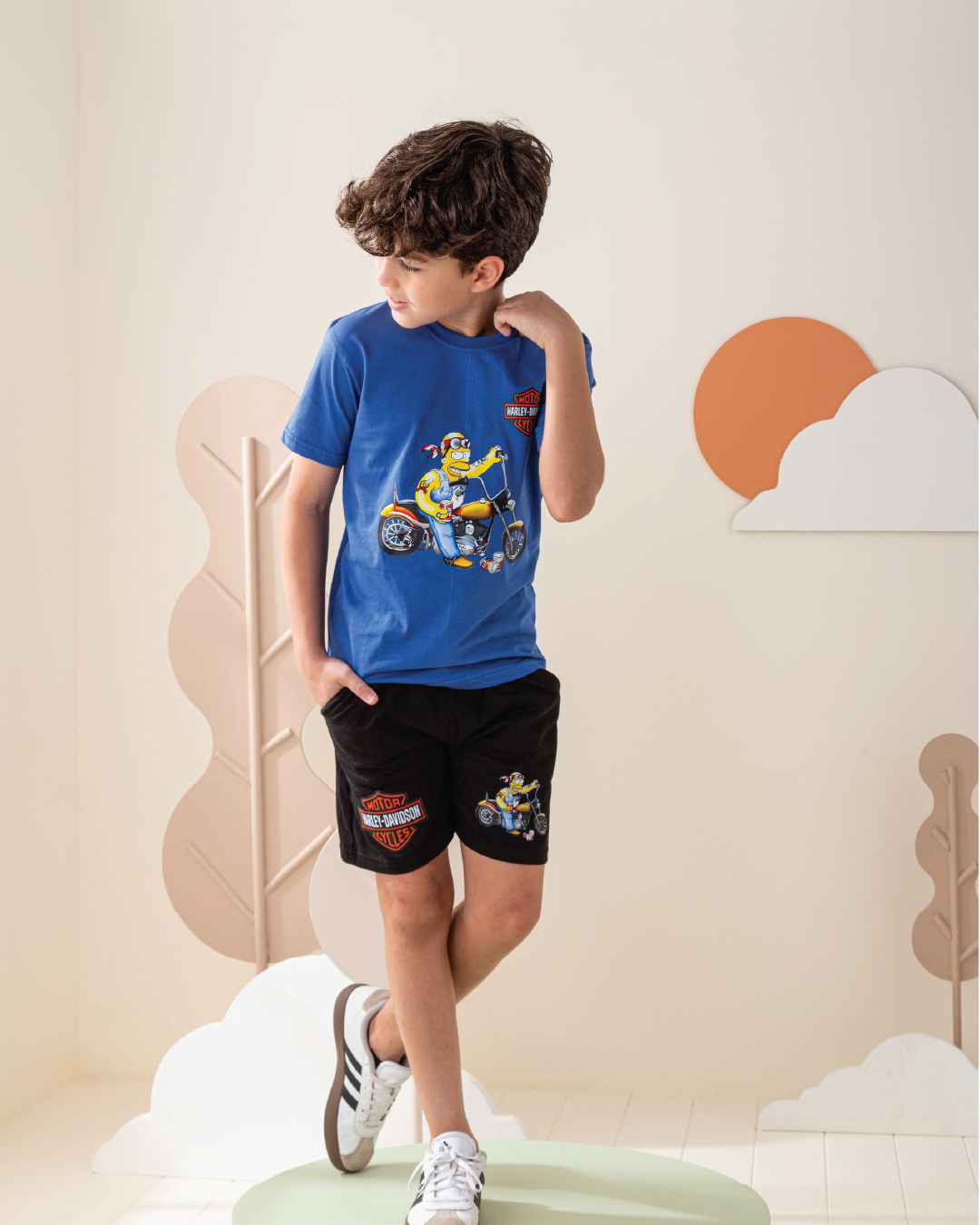 Harley simpson بيجامه اولادي شورت جرسونيه هارلي سيمبسون