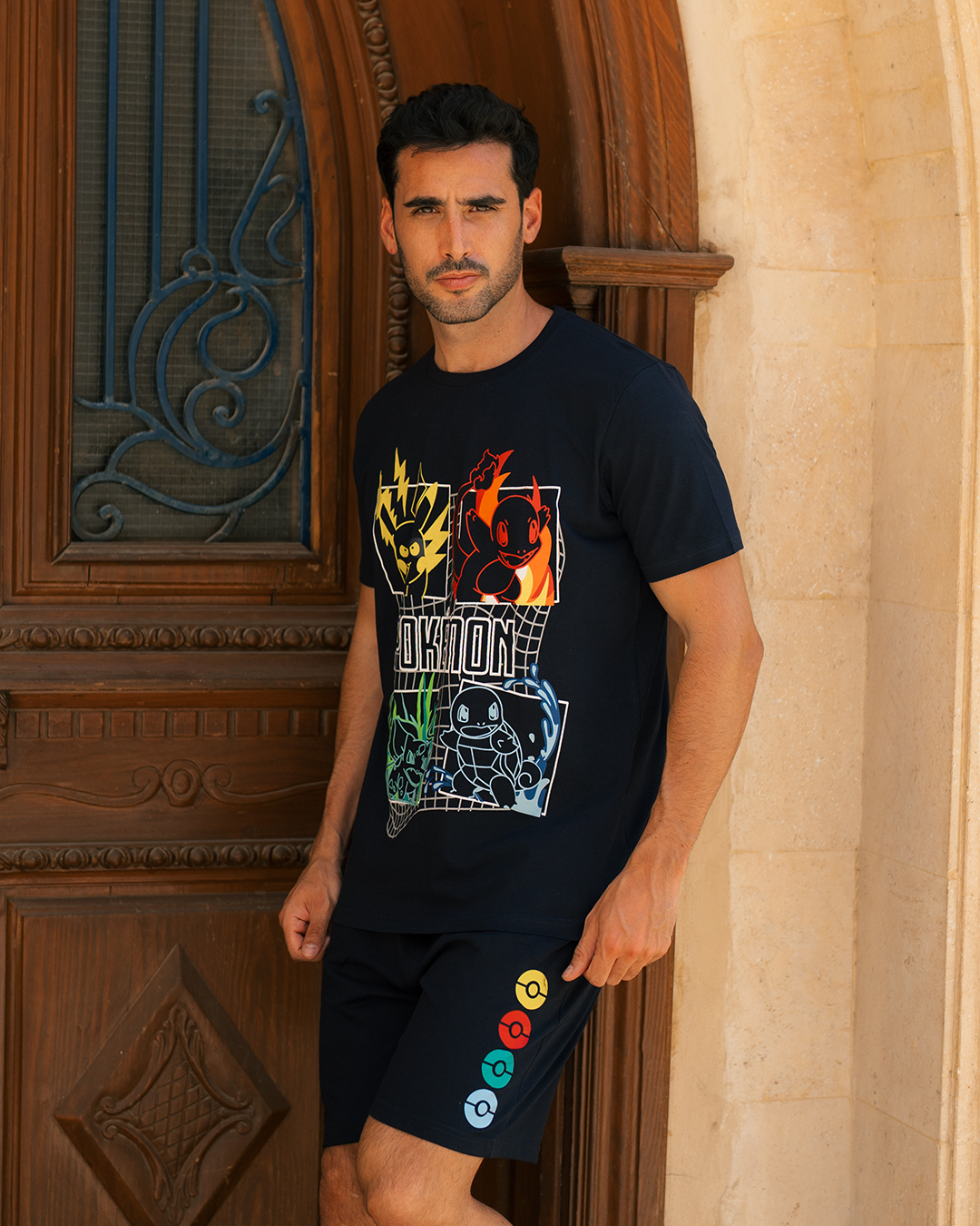 Pokemon بيجامه رجالي شورت بوكيمون