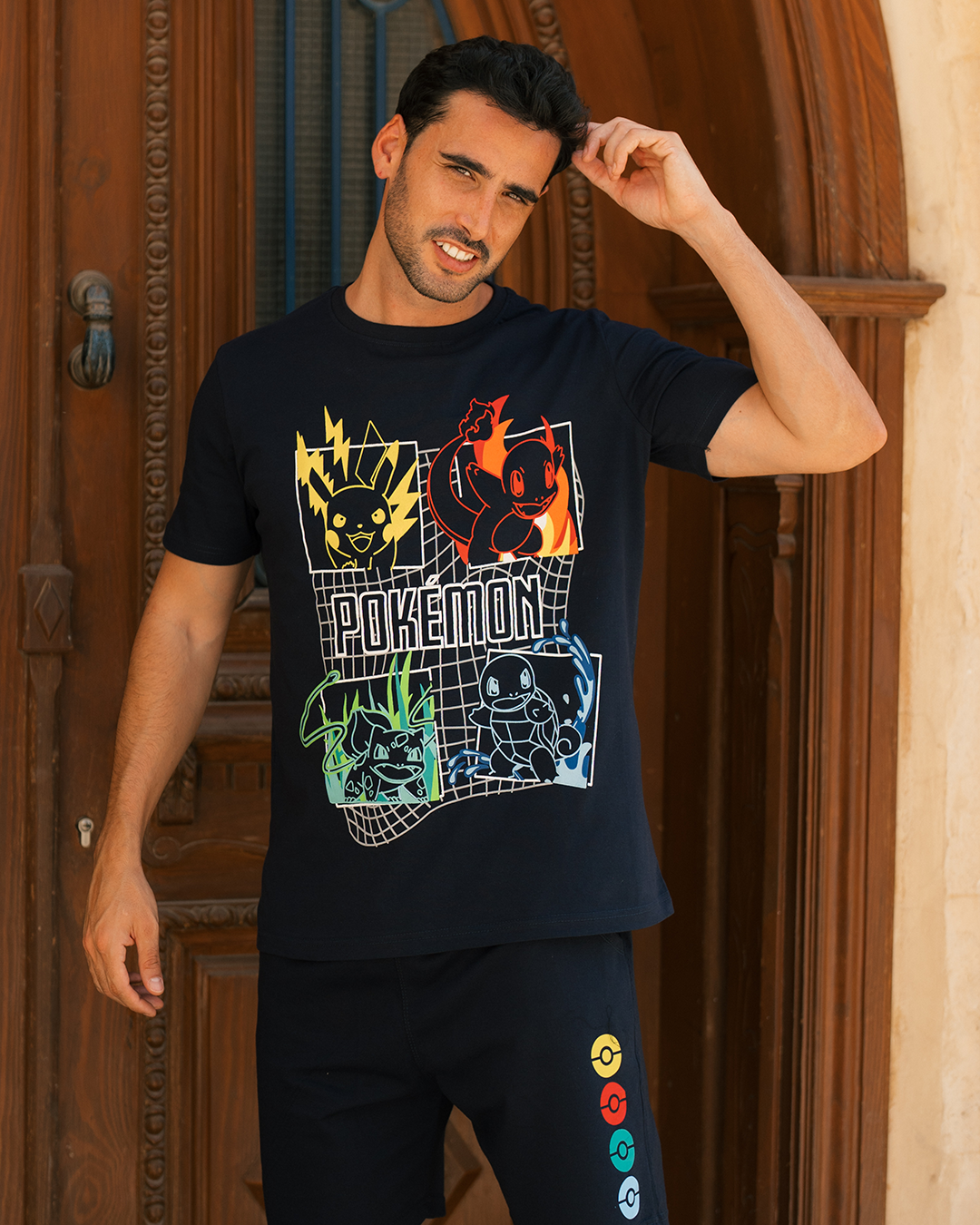 Pokemon بيجامه رجالي شورت بوكيمون