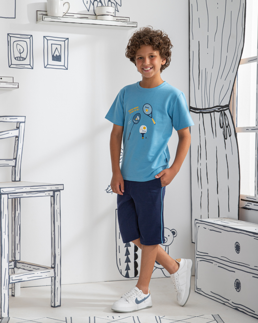 Tennis Sport بيجامه اولادي بنتاكور مطبوع