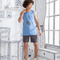 Bikers Boys' pajamas, printed T-shirt and shorts