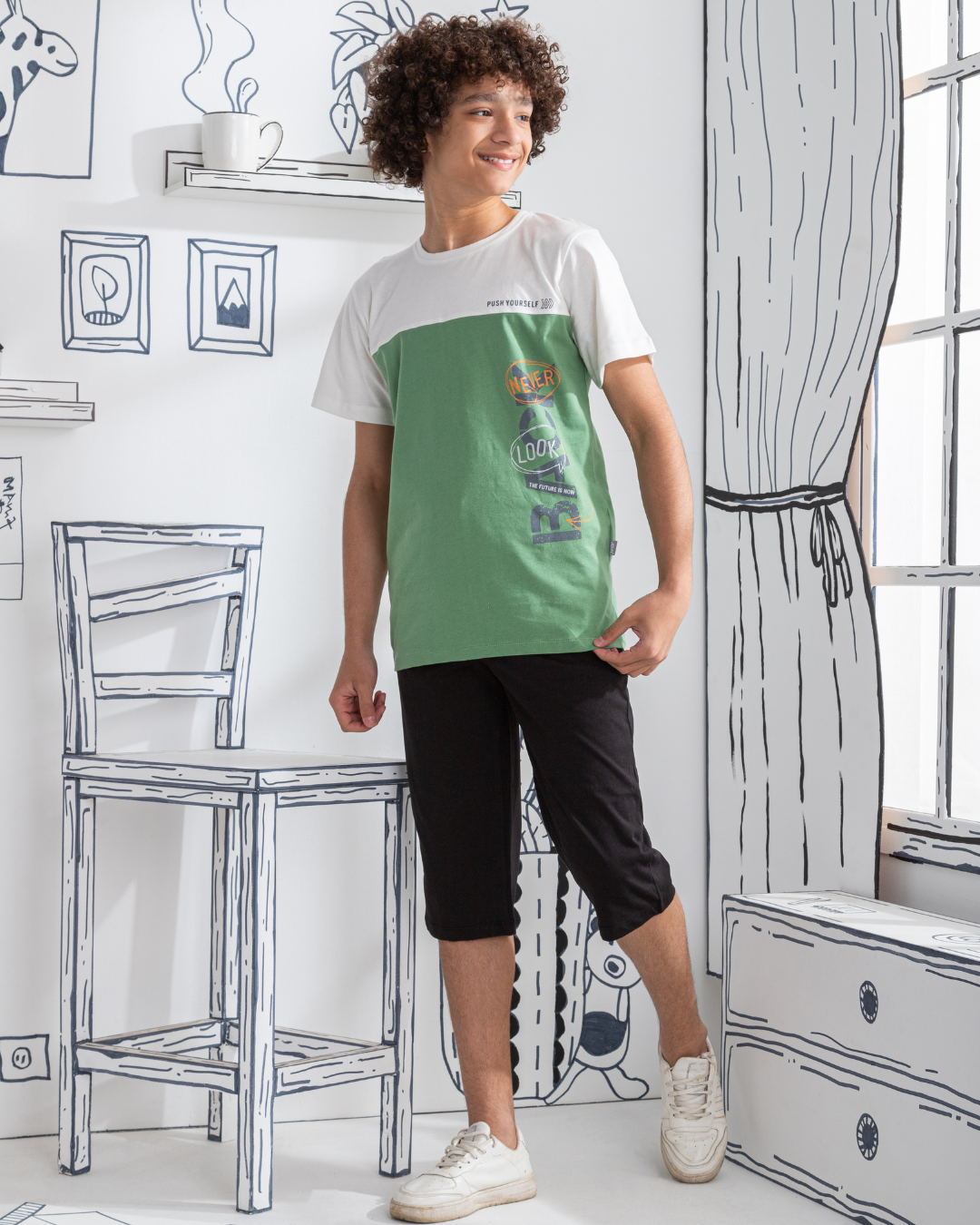 Push Yourself بيجامه اولادي بنتاكور مطبوع