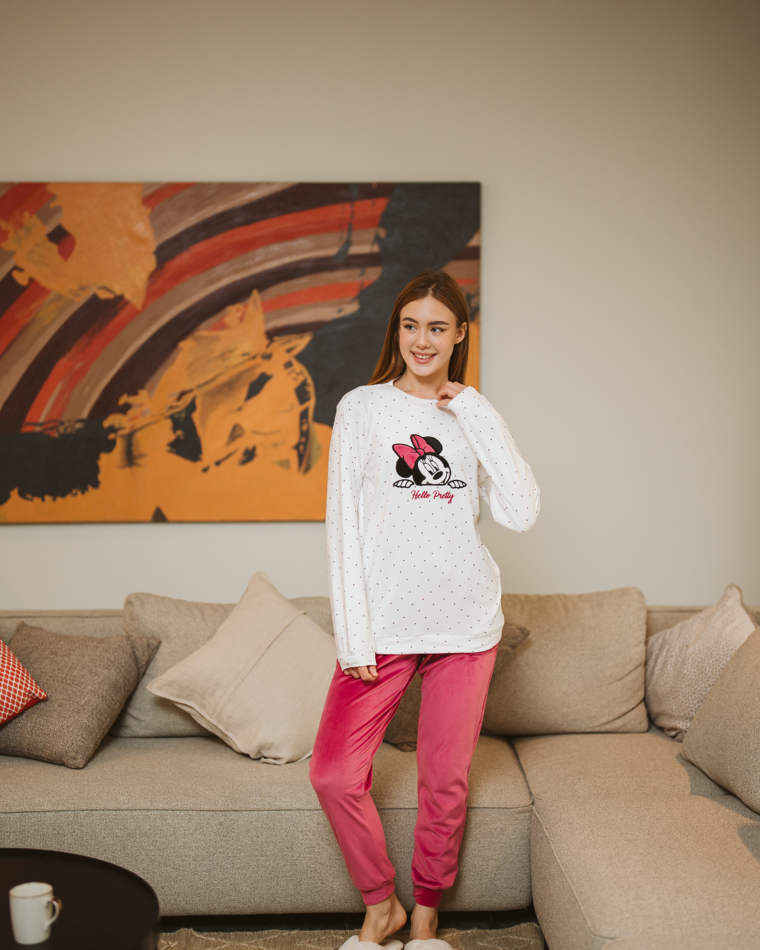 Hello Pretty Women's Polyester Plush Pajamas