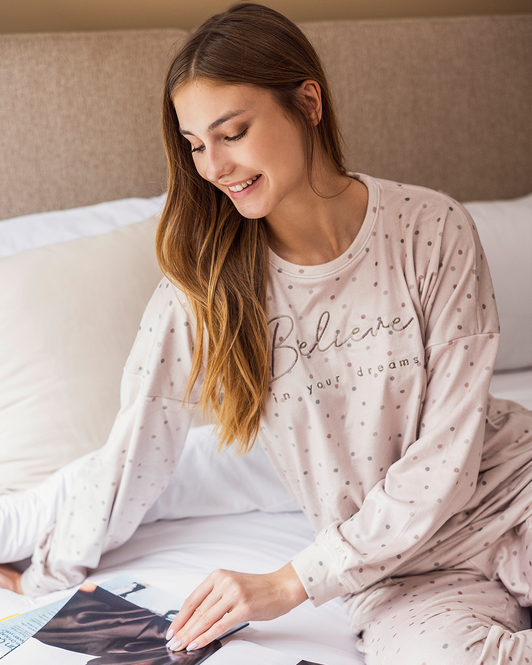 Believe in your dreams Women's polka dot pajamas