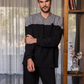 V Neck Pajamaبيجاما رجالي ميلتون سادة