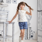 Vintage Art Girls' pajamas with a printed t-shirt and shorts