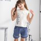 Vintage Art Girls' pajamas with a printed t-shirt and shorts