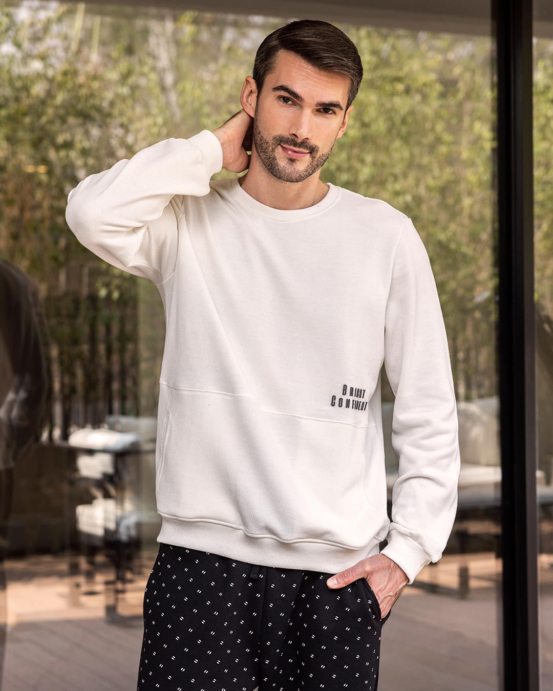 Bright Confident بيجاما رجالي جاكار كُم طويل