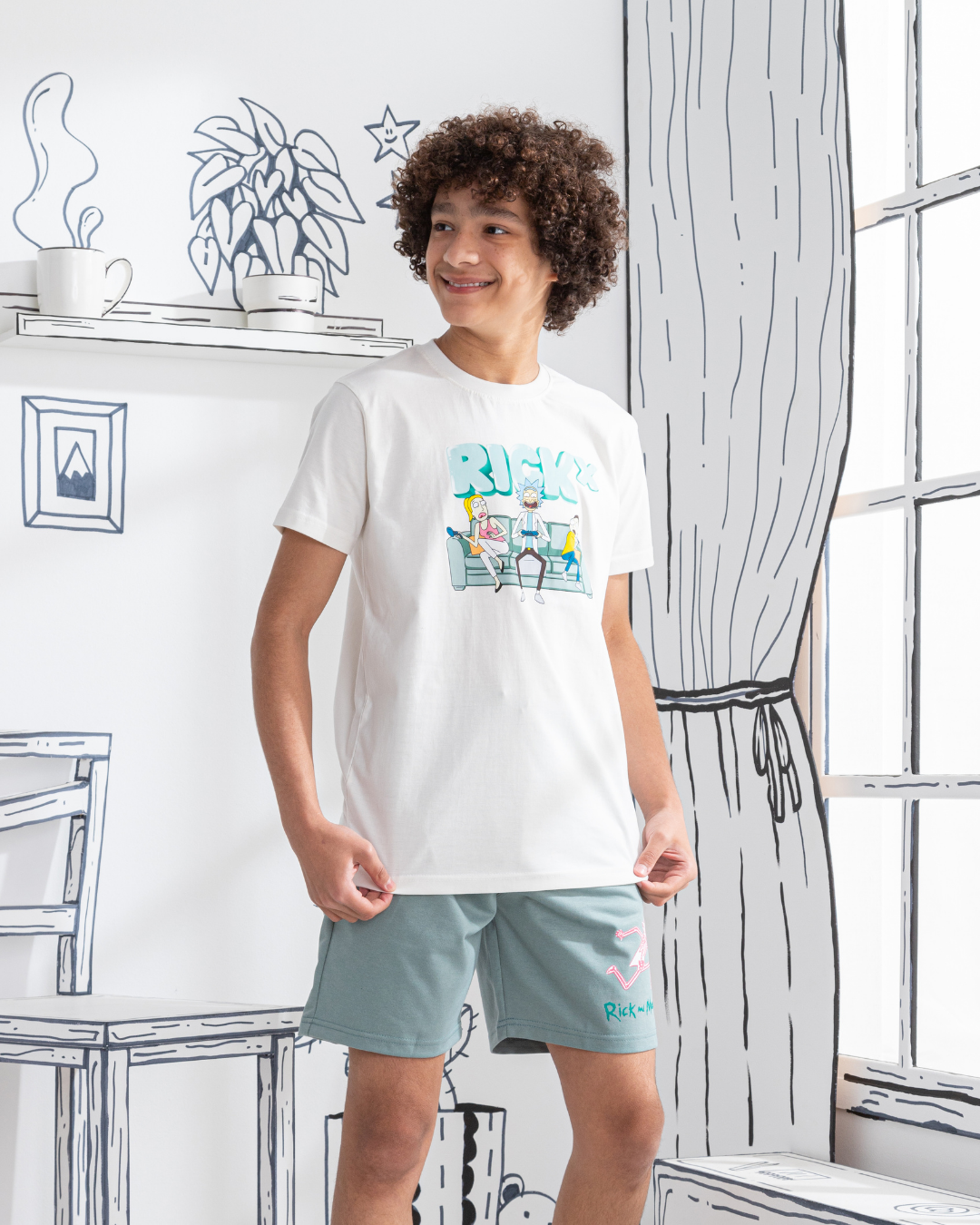 Rick and Morty بيجامه اولادي شورت جرسونيه ريك اند مورتي