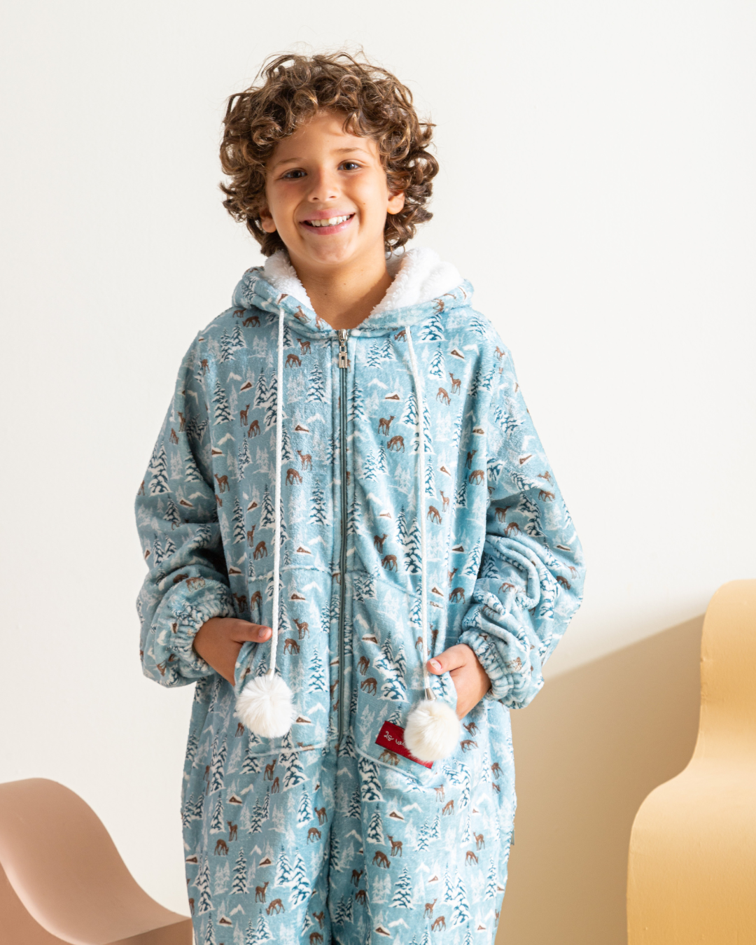 Deer With Snow جامب سوت اولادي بولار بكابيشون مطبوع