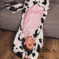 Cow Polar Onsie سالوبيت بكابيشون حريمي وبناتي مطبوع بقرة