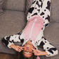 Cow Polar Onsie سالوبيت بكابيشون حريمي وبناتي مطبوع بقرة