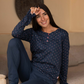 Women's pajamas printed with buttons