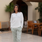 Flowery Pattern Pajamas for Women Cotton Long Sleeve *Printed Pants