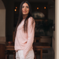 Pointelle Fabricبيجاما حريمي كم طويل بوانتيل *بنطلون قطن مطبوع