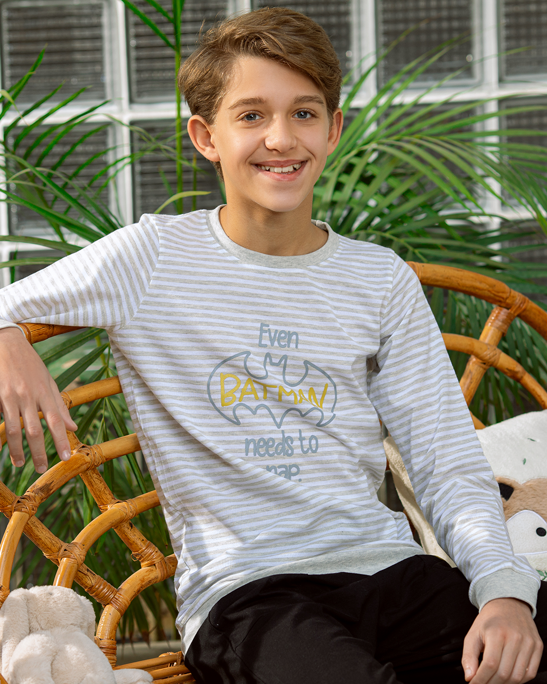 Batman needs to nap بيجاما أولادي كُم طويل