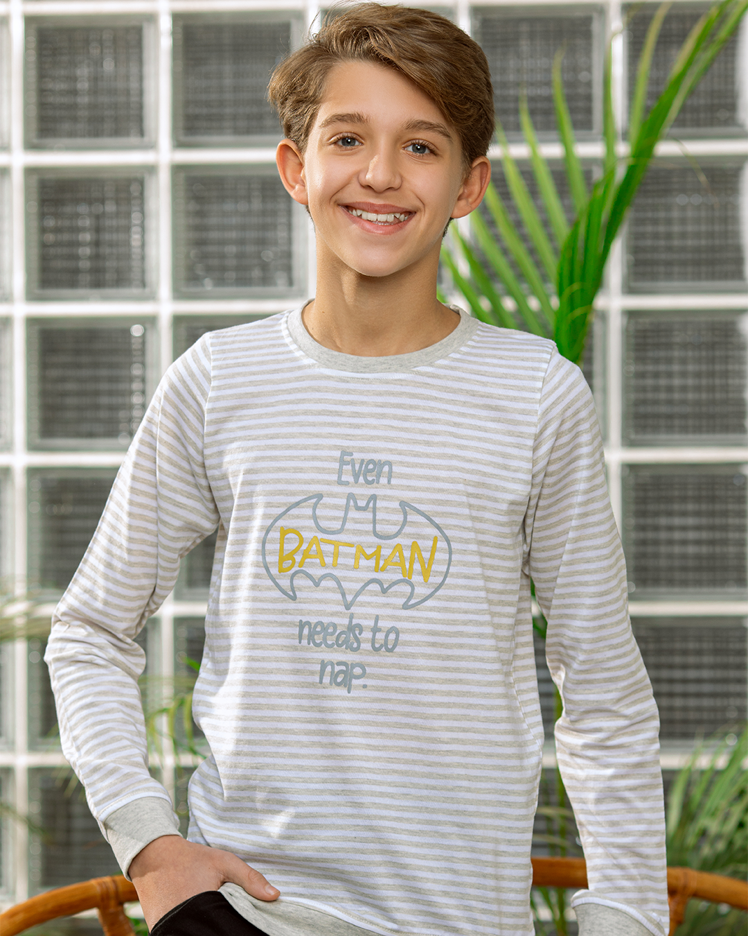Batman needs to nap بيجاما أولادي كُم طويل