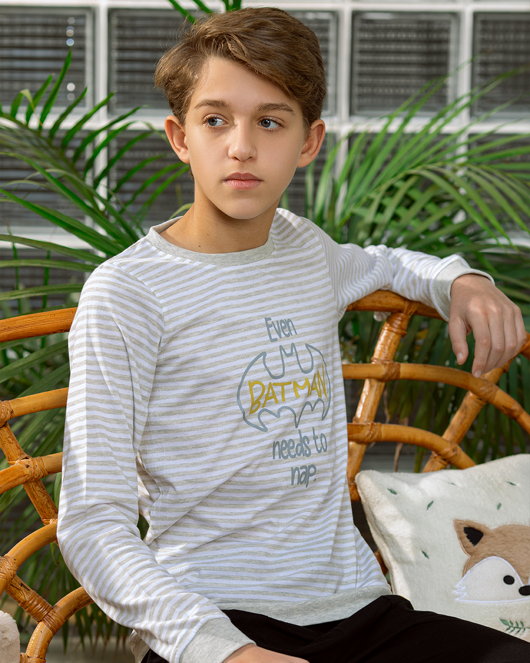 Batman needs to nap بيجاما أولادي كُم طويل