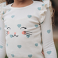 Cat Heart Pajamas for children, girls, long sleeves