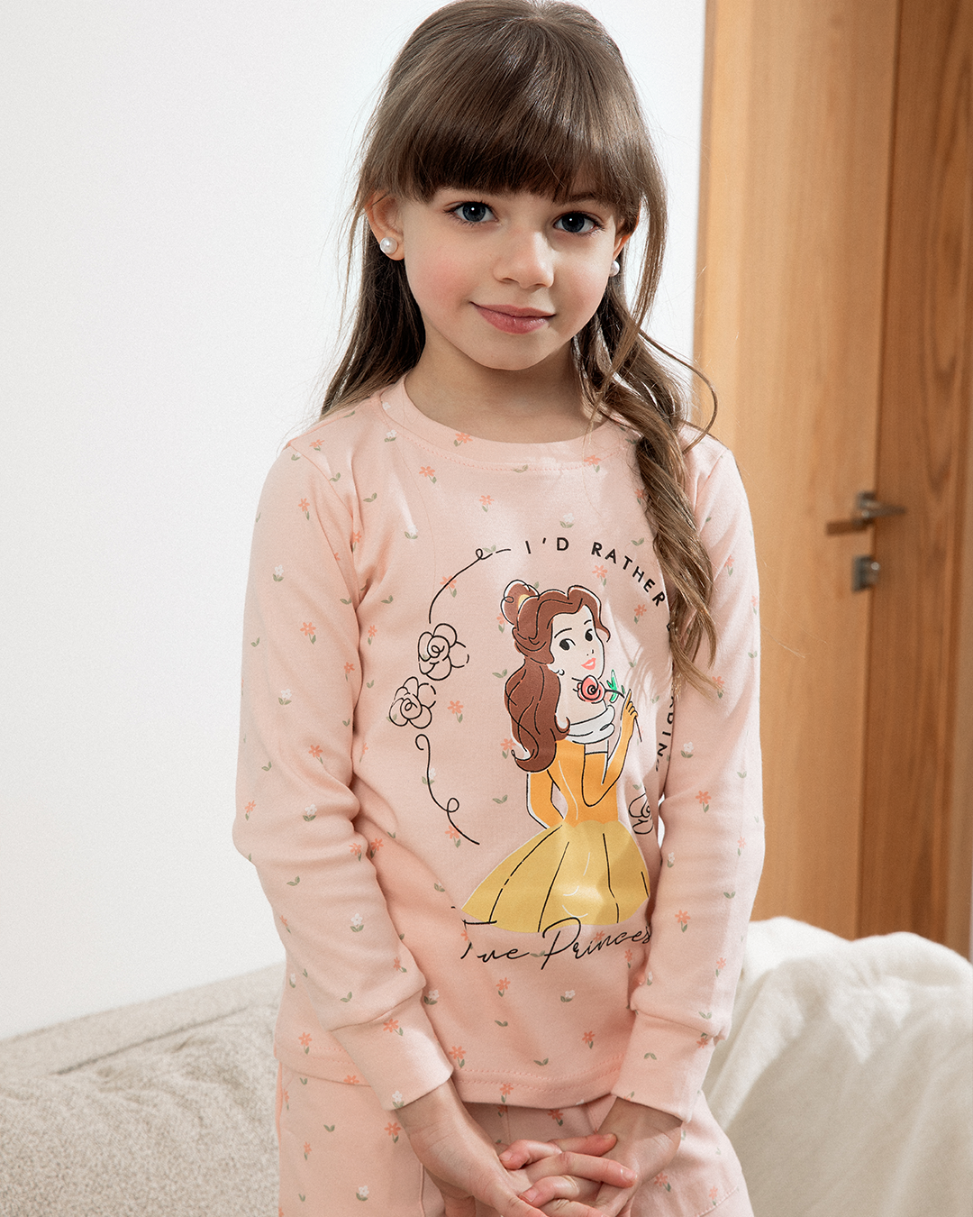 Disney Princessبيجاما بناتي كُم طويل