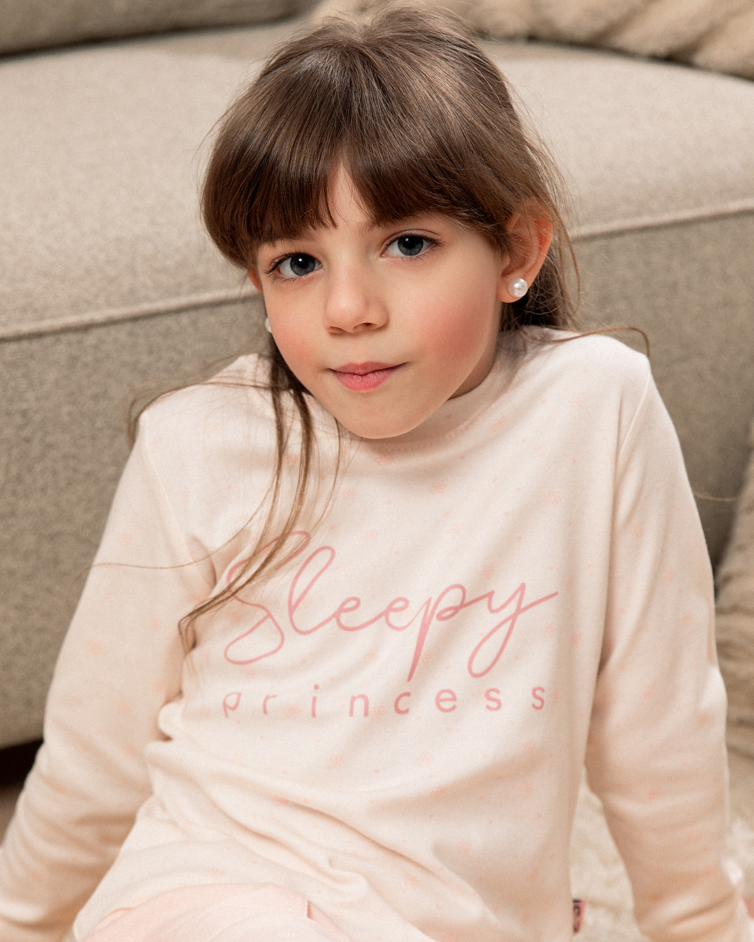Sleepy princess girls' printed pajamas