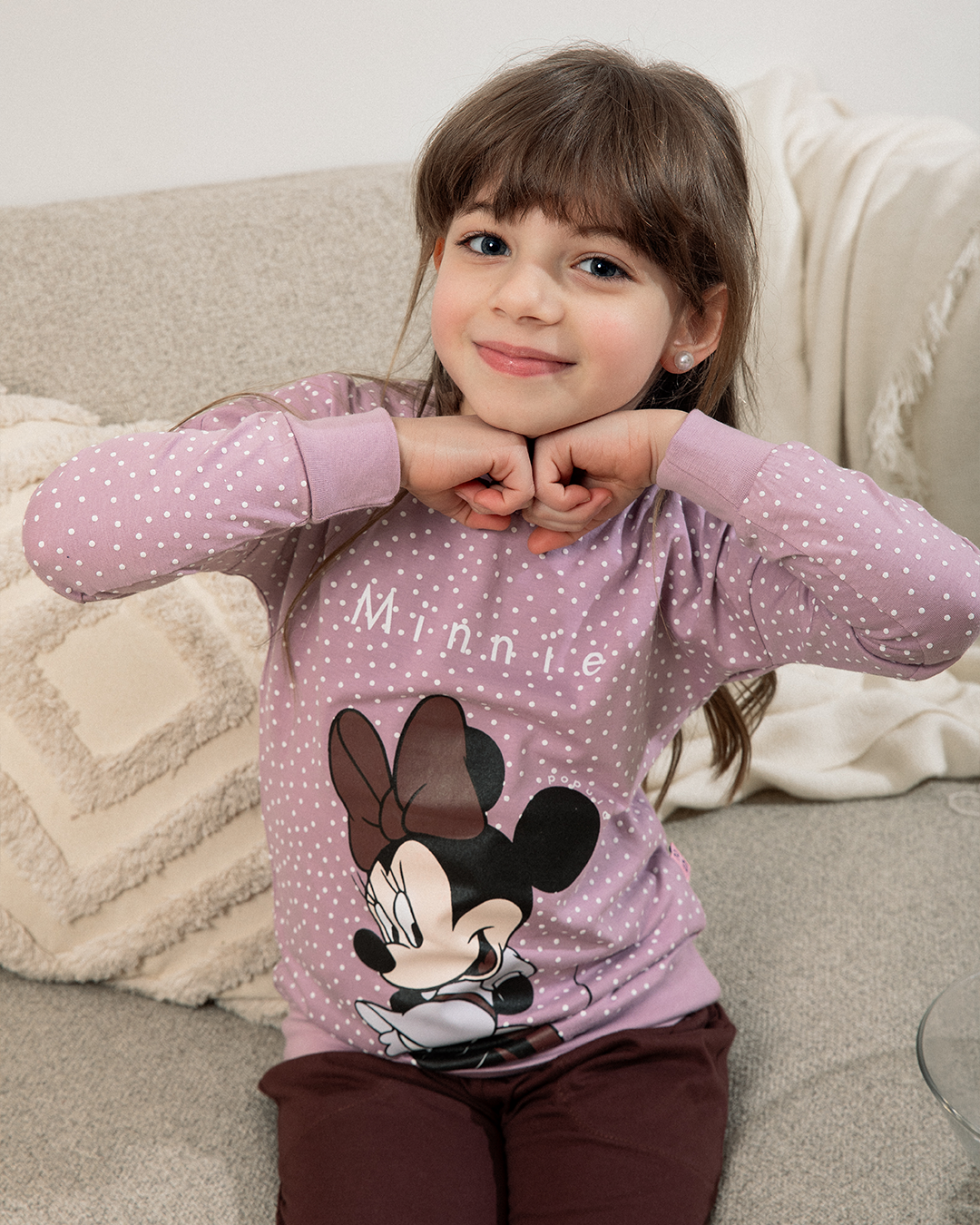 Minnie Mouse girls' off-the-shoulder pajamas