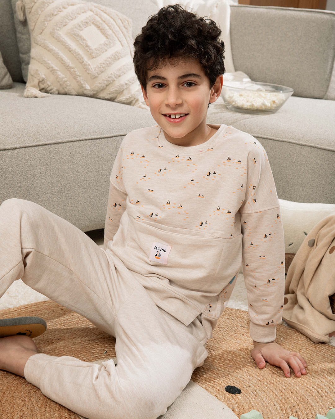 Sailing بيجاما أولادي كتف ساقط