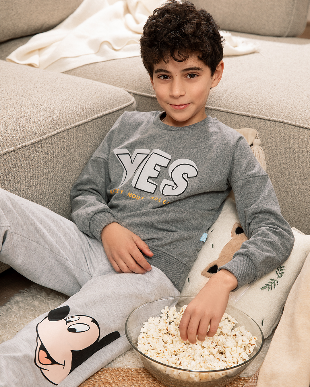 Yes mickey mouse rules بيجاما أولادي كتف ساقط