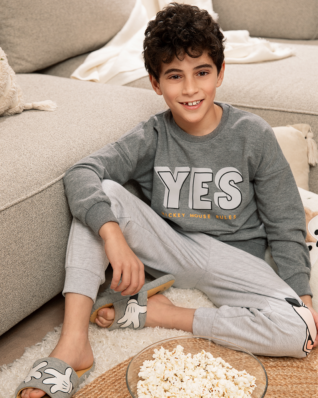 Yes mickey mouse rules بيجاما أولادي كتف ساقط