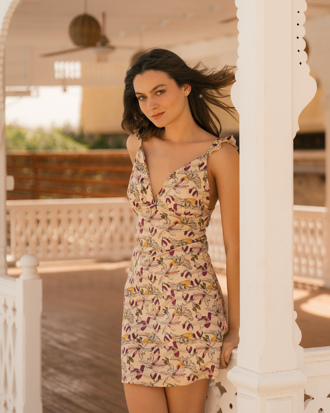 Ruffel Nightshirt قميص نوم حريمي قصير بحمالة فسكوز مطبوع