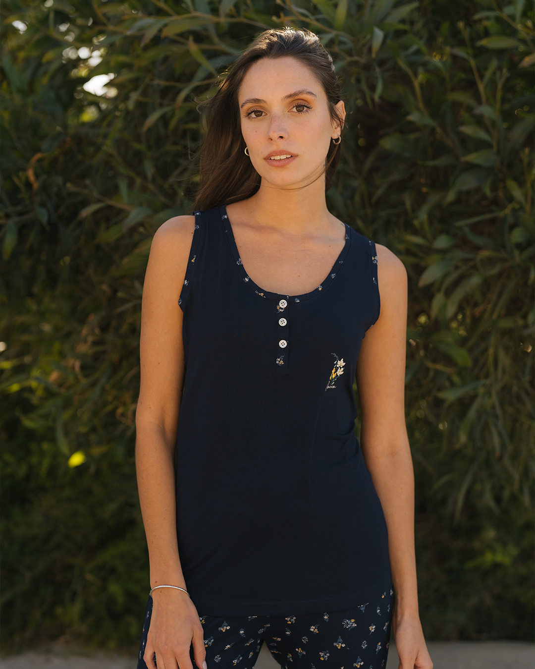 Queen Women's Pajama Top and Pants Modal Lycra Print