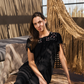 Embroidry nightgown جلابية حريمي نص كم فسكوز ليكرا